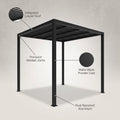 8 Ft. X 8 Ft. Matte Black Aluminum Pergola