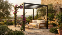 8 Ft. X 8 Ft. Matte Black Aluminum Pergola — Lifestyle